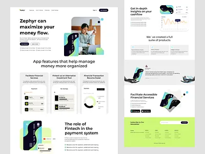 Zephyr Bank - Landing page bank card design landing page prototype ui ux wireframe