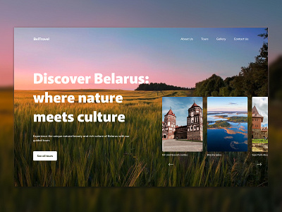 Design cocept. Trips around Belarus design concept designconcept landing landing page travel ui web design
