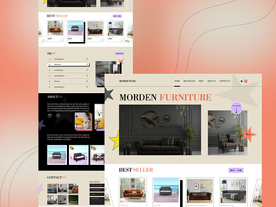MORDEN FURNITURE WEBSITE 3d animation branding dribble pro graphic design logo morden furniture motion graphics ui vishals design