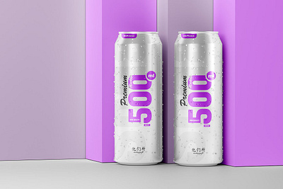 500ml Soda Can Mockup 3d aluminum animation beer beverage can can mock up can mockup cola cold drink drop droplet drops energy freeze graphic design logo motion graphics ui
