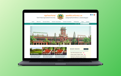 TNAU Agritech Portal agriculture homepage landingpage portal redesign ui uiux ux