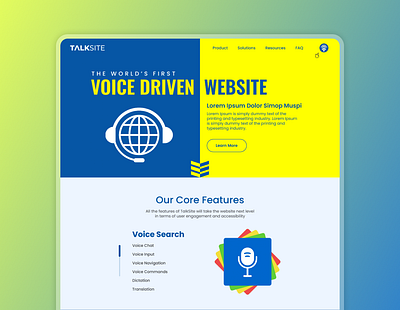 Talk Site - Home Page Design blue contrast homepage landingpage minimal modern ui ux