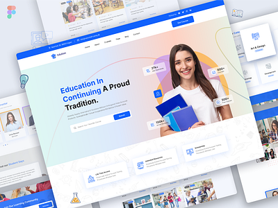 Edution - Online Course & Education Figma Template course edu educare educated education figma landing page learning school template tutorial ui ux