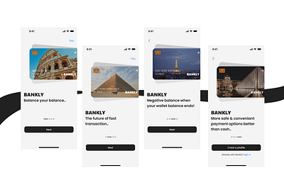 Onboarding Interfaces For Fintech Mobile App UX UI Design. app design fintech fintech app fintech cards onboarding ui user experiance user interface ux ux ui visa card