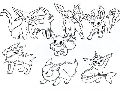 Eevee Pokemon species by Coloringus.com on Dribbble