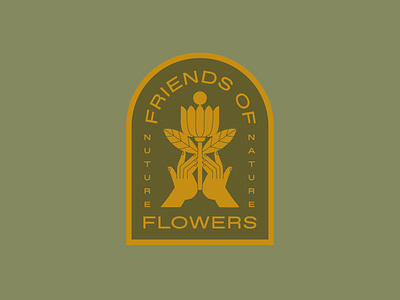 floral friends badge design floral flower friends graphic design hands illustration lockup logo nature nuture type typography