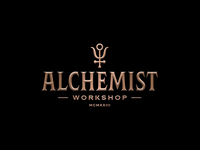 Alchemist Workshop alchemy brand identity branding business cards classic logo copper graphic design icon identity logo logo design mark modern logo occult sophisticated symbol typeface logo typographic typography