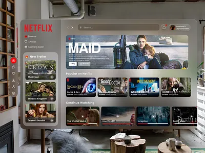 Apple Vision Pro - Netflix UI Concept🎬
