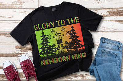 Glory to the newborn king christmas mug design