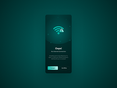 UI for No Internet Connection Screen appdesign apperrorscreen connectionerror creativeui dark green dark mode errorpagedesign errorscreen errorui mobileappdesign mobiledesign modern ui nointernetscreen nointernetui offlinedesign offlineui ui uidesign userinterface visualdesign