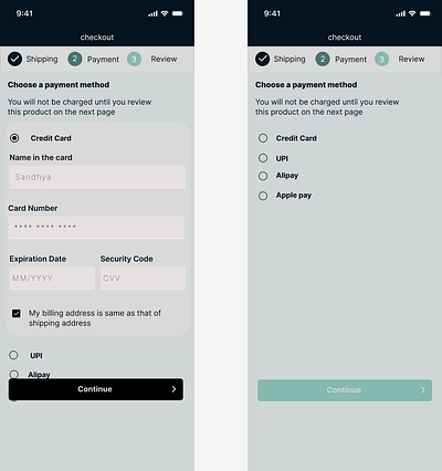 Credit card checkout page dailyui day2