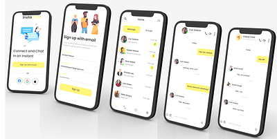 InstaChat - Chat App Design 3d app branding design graphic design illustration logo ui