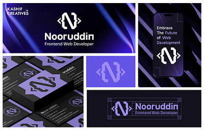 Nooruddin Tunio brand identity branding brandmark graphic design logo logomark logotype monogram n n logo ui uxi web designer web developer