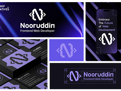 Nooruddin Tunio brand identity branding brandmark graphic design logo logomark logotype monogram n n logo ui uxi web designer web developer