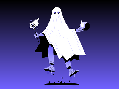 ghost person character design flat icon illustration illustrator logo ui vector waldek