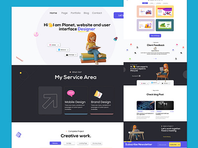 Portfolio UI web Template landing page ui ux