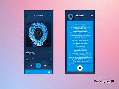UI of Music App with Lyrics 3d branding design figma graphic design illustration logo ui ux vector