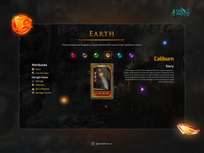 Soul Sword - Earth Element app dailyui design game game design gamedesign gamenft gem graphic design illustration nft nft game showcase sword ui uidesign uiux uiuxdesign uxui web