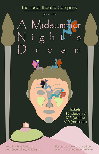 A Midsummer Night's Dream (11x17) design graphic design poster design typography vector