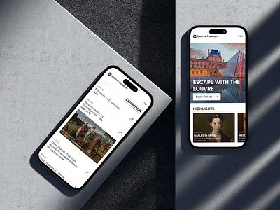 Lourve Museum Concept art art gallery app art museum artist clean collection concept design studio exhibition gallery homepage iphone macbook minimal minimalist mockup museum portfolio web design website