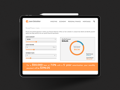 Loan Calculator app calculator dailyui design finance graphic design loan typography ux