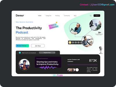 Davour Landing Page Design 💥💥 3d animation app art branding design flat graphic design icon illustration illustrator logo minimal motion graphics typography ui ux vector web website