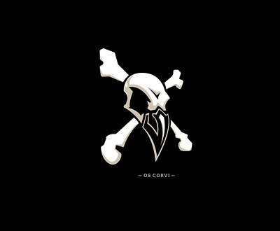Os Corvi biker logo bird crossbones crow illustration latin pirate skater logo skull sport logo vector