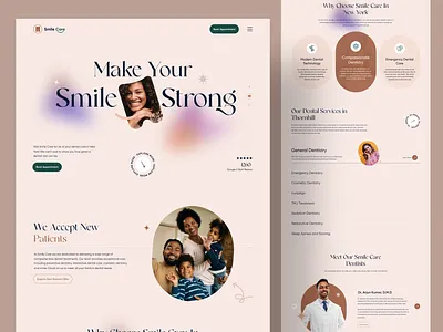 Smile Care Dental Practice Website best web design dental dental app dental practice dental website dentist dentist website design home page home page design landing page practice ui uiux user experience design user interface design web design website