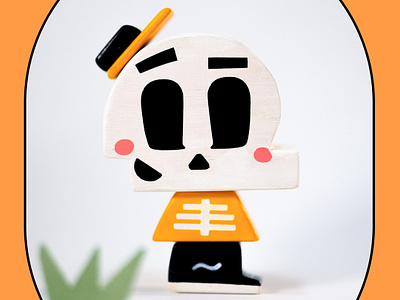 Skully toys boston character character design cute hat illustration illustrator minimal shapes simple skeleton skull stack toy wood wooden you