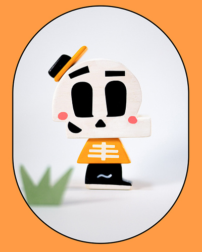 Skully toys boston character character design cute hat illustration illustrator minimal shapes simple skeleton skull stack toy wood wooden you