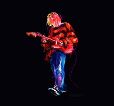 Kurt Cobain ❤️ 90s art cg digital draw grunge illustration kurt cobain nirvana paint rock