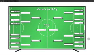 Women's World Cup - Round of 16 Interactive Bracket animation bracket branding cup design fifa figma football graphic design illustration logo prototype soccer sports typography ui ux variables vector world