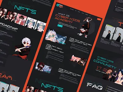 Cyber Kids NFT Website Design advance animation branding landing modern design nft website
