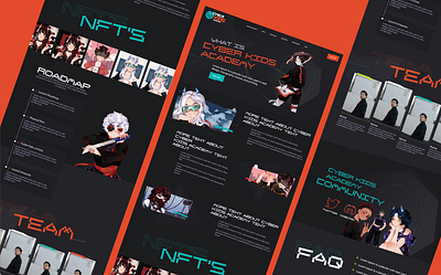 Cyber Kids NFT Website Design advance animation branding landing modern design nft website