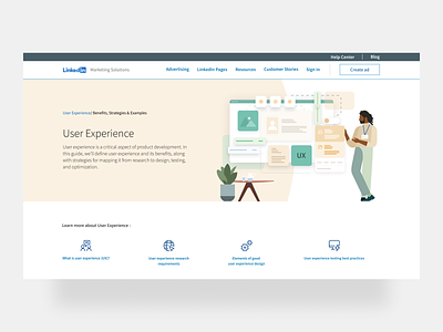 User Experience page for LinkedIn client branding design ecommerce graphic design illustration linkedin logo minimalist ui ux web