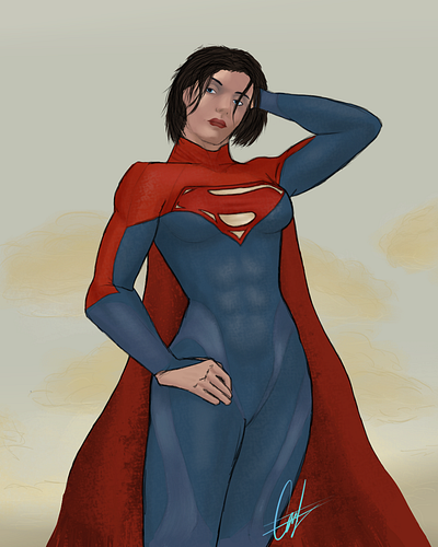 Supergirl sketch digital drawing illustration supergirl