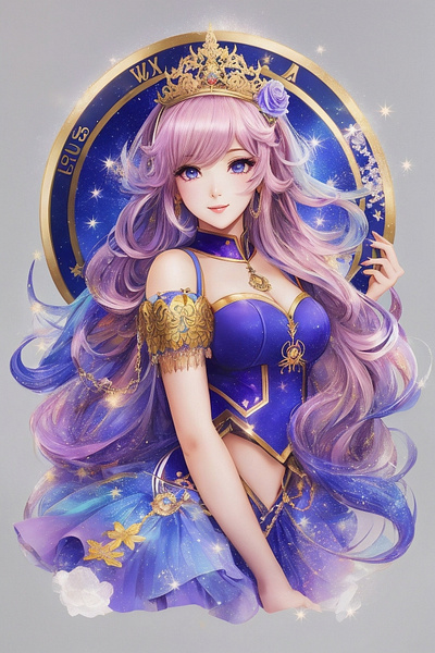 Celestial Scales: Ethereal AI Anime Character Artistry in Libra anime love