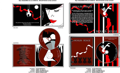 CD & DVD designs for Moulin Rouge book illustrations branding cd design dvd graphic design illustration package design
