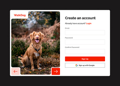 Dog Walker UI design app design figma design signup ui design ui ui design ux ui design web design