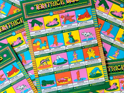 Trick Dog Menu bar design dogs illustration illustrator menu yoga