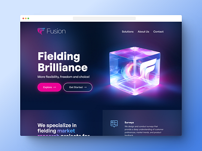 Fusion design landing page medical research tech typography web website