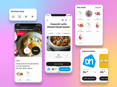 Food App app branding clean cooking food ios light recipe recipe app top ui