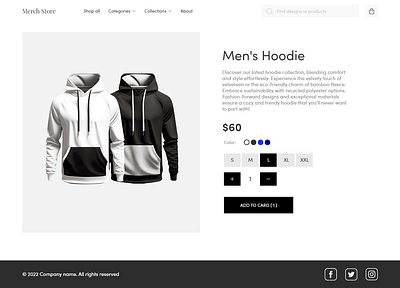 Merch Store design prototype ui web desing