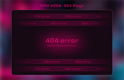 Daily UI Challenge. Day #008: 404 Page Design 404 404 page dailyui design desktop error figma graphic design site ui