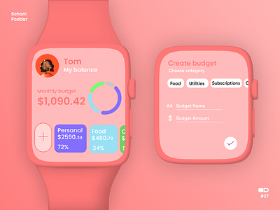 Finance app in Apple watch animation app app icon branding build build2 concept daily ui design designdrug graphic design icon illustration logo minimal typography ui ux vector watchmegrow