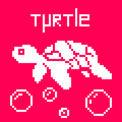 Turtle pink pixel art tutle