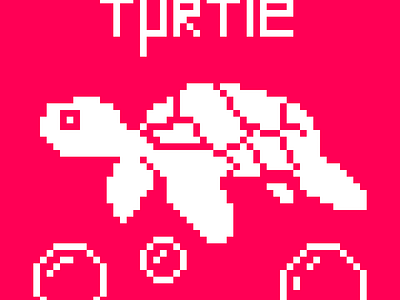 Turtle pink pixel art tutle