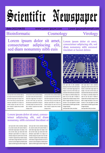 Scientific Newspaper antigen bioinformatic corona cosmology data dna double helix gravity magazine neculetide newspaper nucleotide scientific space time stars virology virus