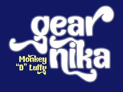 Gear Nika calligraphy design font fonts gear 5th illustration lettering one piece script swashes typography ui