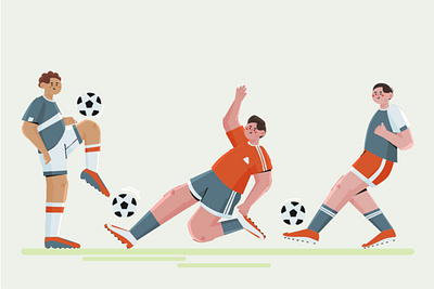 Football Players Collection ball football game goal illustration jersey league player soccer sports team vector